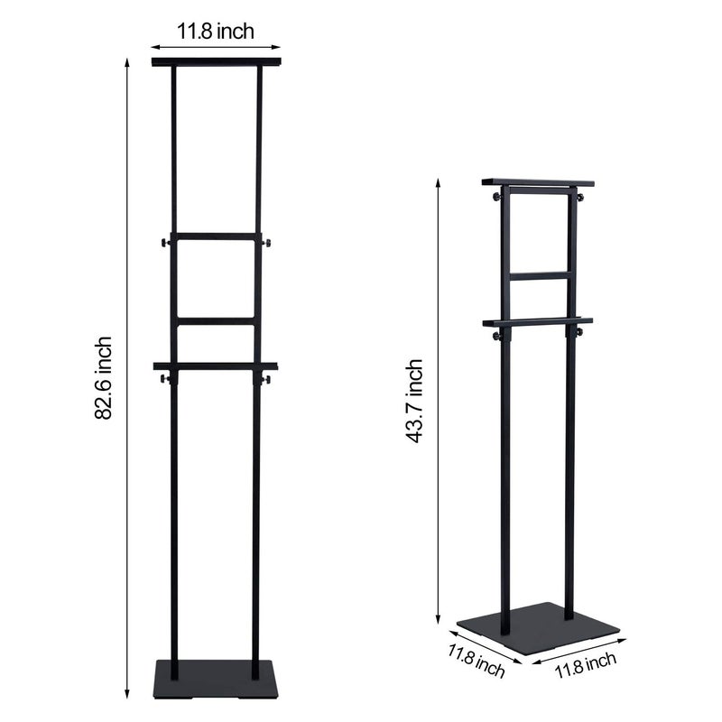 AKTOP Heavy Duty Floor Standing Sign Holder with Non-Slip Mat Base, Adjustable Banner Stand Height Up to 82.6 inch, Double-Sided Pedestal Poster Stand for Indoor Outdoor Display - Image 5